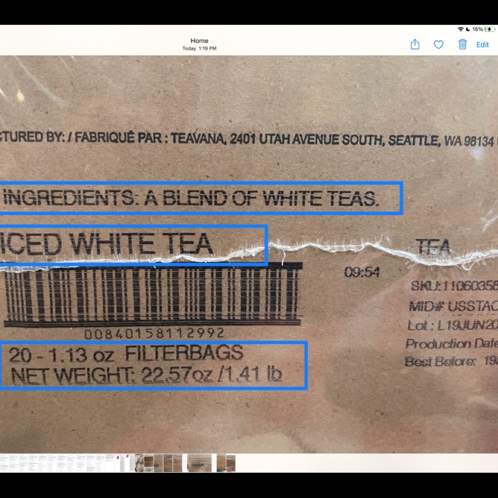 COPY - Starbucks Teavana Iced White Tea-makes 60 …